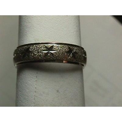 Very Unique Men's Diamond Cut Star Wedding Band - Estate Piece
