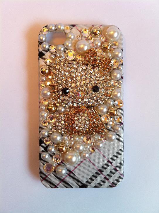 Bling Rhinestone Crystal Phone Case Hello Kitty for iPhone 4G/ 4S