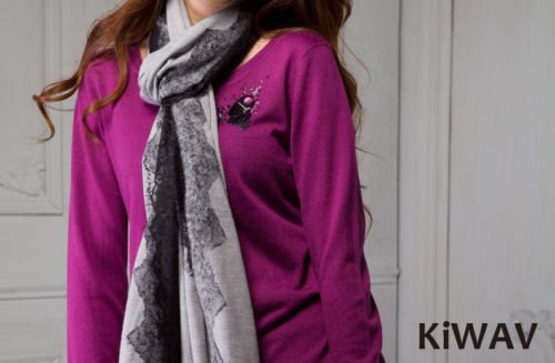 Knitwear Pullover Purple Knit Sweater Top Wool Crew Neck Long Sleeve Women