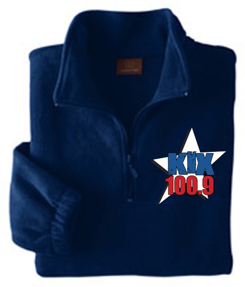 XXXL - Navy - "Kix 100.9" Harriton 8 oz. Quarter-Zip Fleece