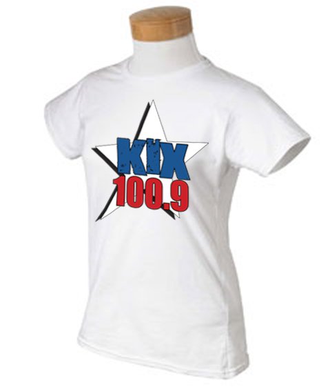 Medium - White - "Kix 100.9" 100% Cotton Ladies T-shirt