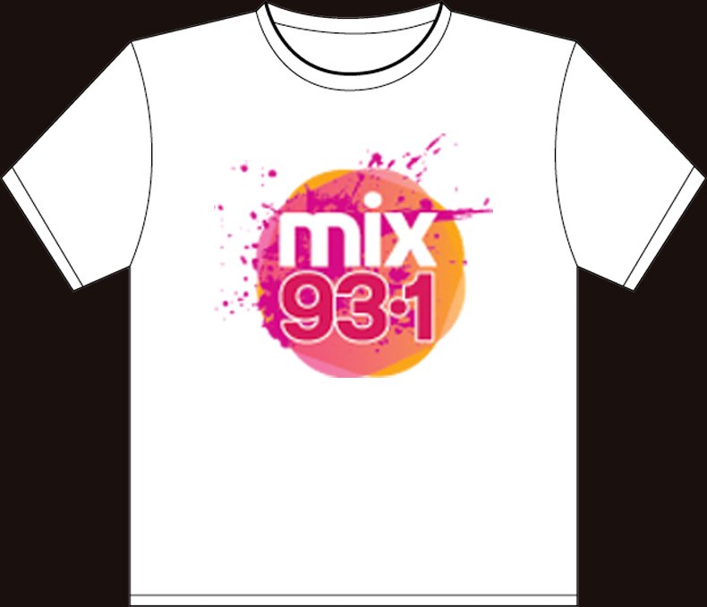 Small White "Mix 93.1 - WHYN" 100% Cotton T-shirt