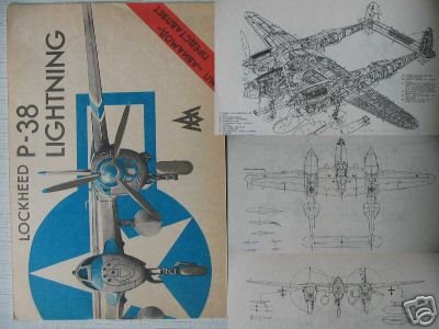 Lockheed P-38 Lighting. Technical Linear Plans AIRCRAFT