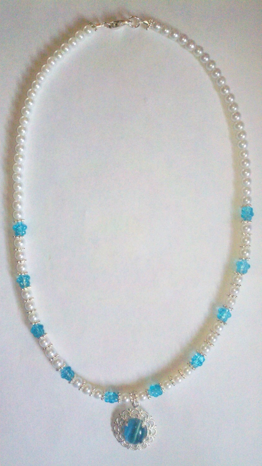 Blue Cats Eye Necklace