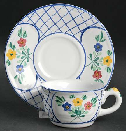 Herend Village Lattice Hill Cup and Saucer