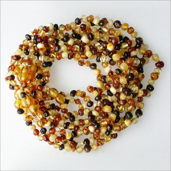 Lot of 10 Baby teething Baltic amber beads necklaces