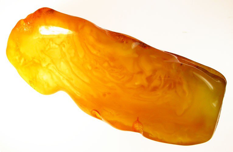 Large polished Baltic fossil amber stone