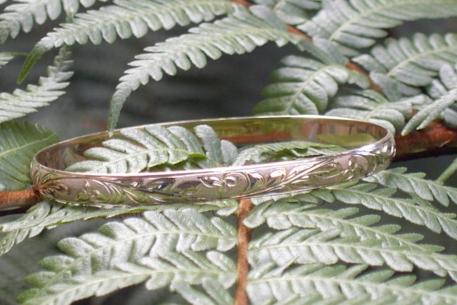 14kt Gold Hawaiian Heirloom Bracelet, 6mm, sz 8.25