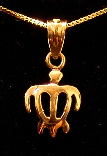14kt Gold Hawaiian Sea Turtle (honu) Pendant