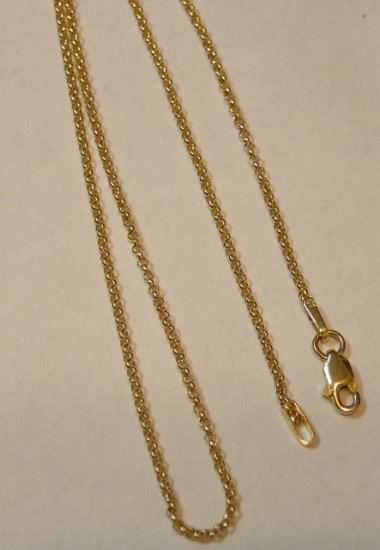 14kt Solid Gold 16 inch Rope Chain