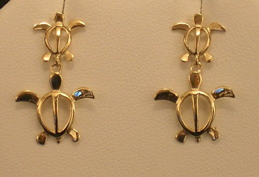 14kt Gold Hawaiian Turtle (honu) Earrings