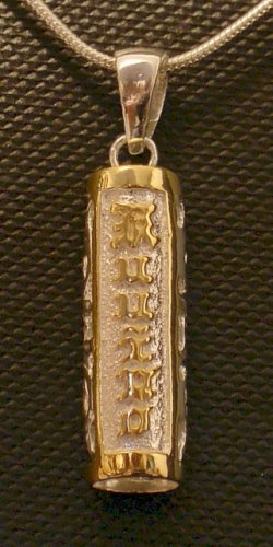 Silver and gold Hawaiian Sweetheart Kuuipo Barrel bead pendant