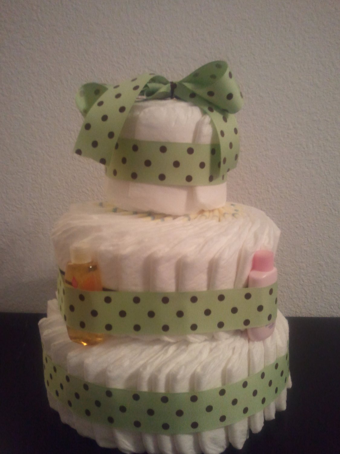 Green and Brown Diaper Cake - Neutral