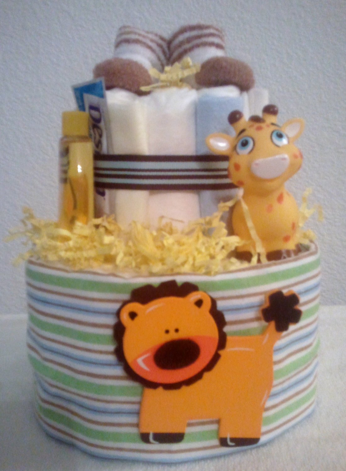 Diaper Cake 2 Tier Baby Boy Jungle