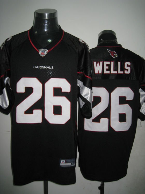 Arizona Cardinals # 26 Wells NFL Jersey Black