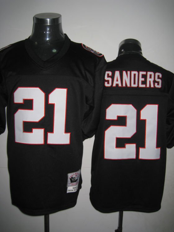 Atlanta Falcons 21 Sanders NFL Jersey Black