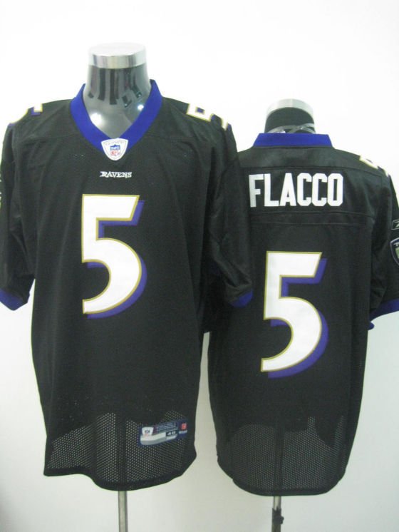 Baltimore Ravens # 5 Flacco NFL Jersey Black