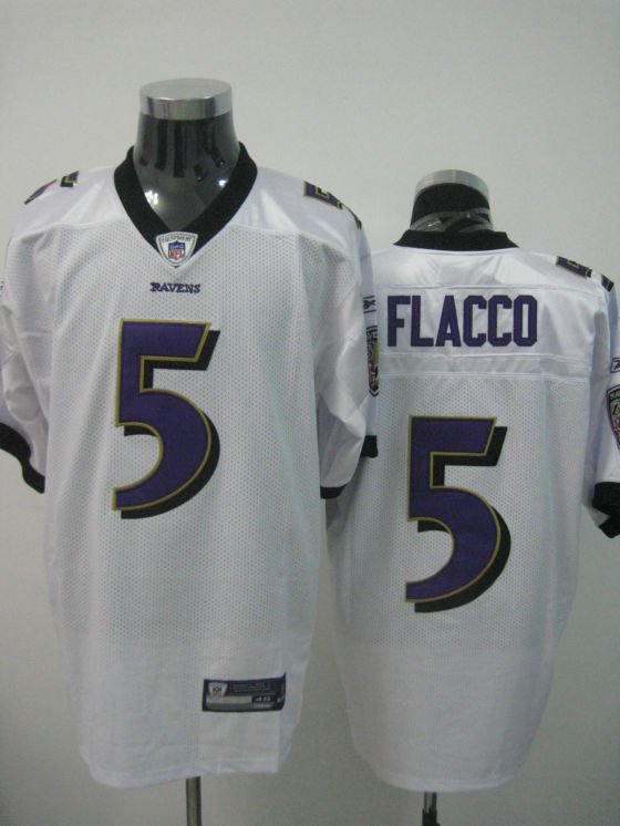 Baltimore Ravens # 5 Flacco NFL Jersey White