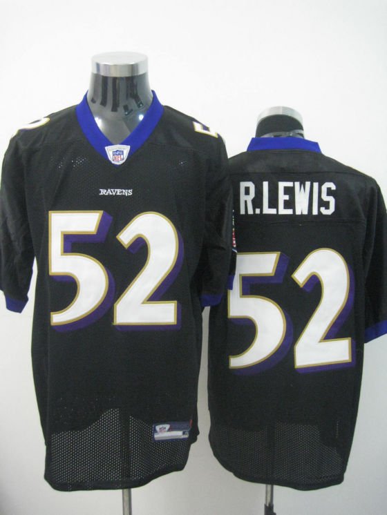 Baltimore Ravens # 52 Lewis NFL Jersey Black