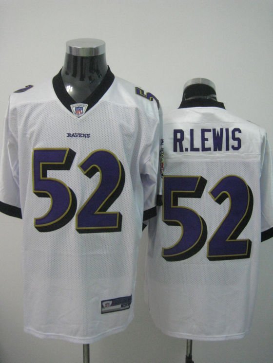 Baltimore Ravens # 52 Lewis NFL Jersey White