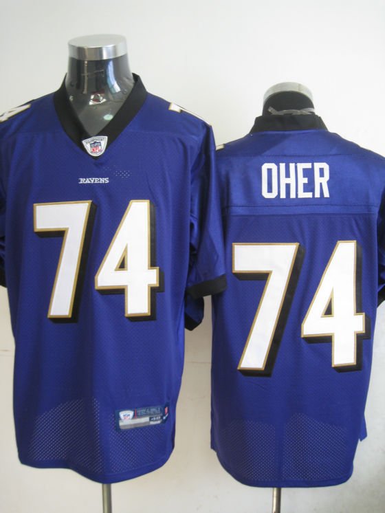 Baltimore Ravens # 74 Oher NFL Jersey Purple
