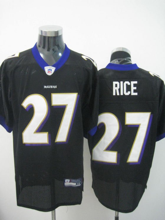 Baltimore Ravens # 27 Rice NFL Jersey Black