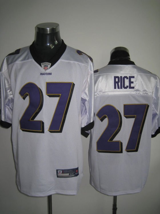 Baltimore Ravens # 27 Rice NFL Jersey White