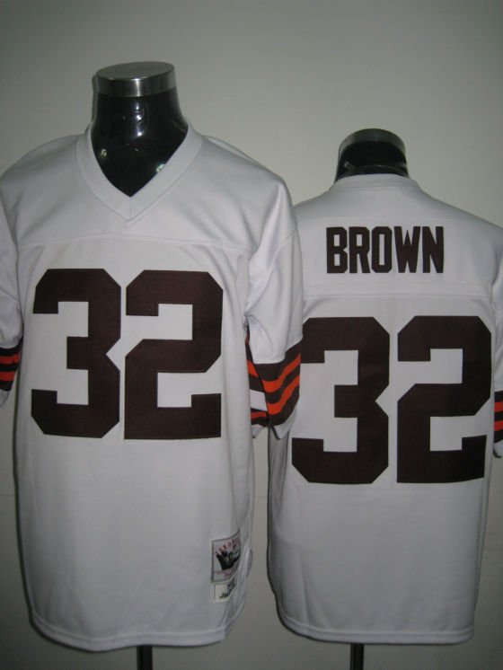 Cleveland Browns # 32 Brown NFL Jersey White