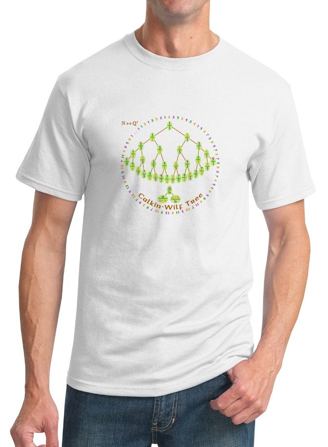 Math T-Shirt - Size L - Unisex White - Calkin-Wilf Tree