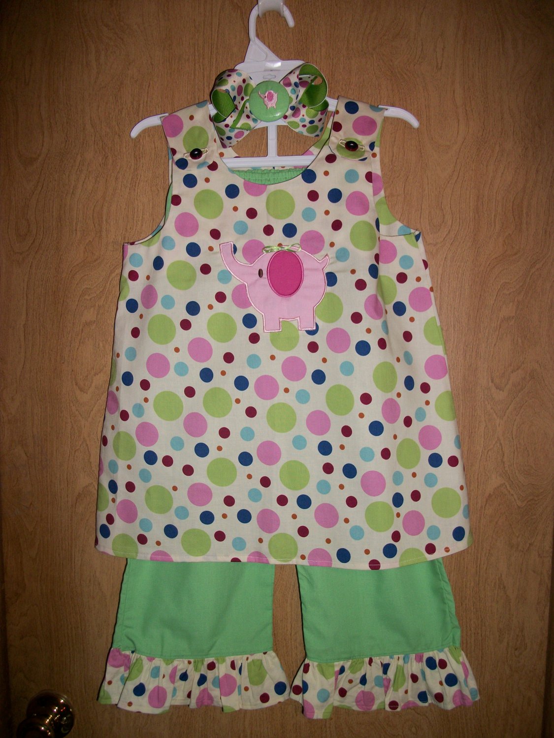 Girls capri/pants set 4t-8yrs with matching bow