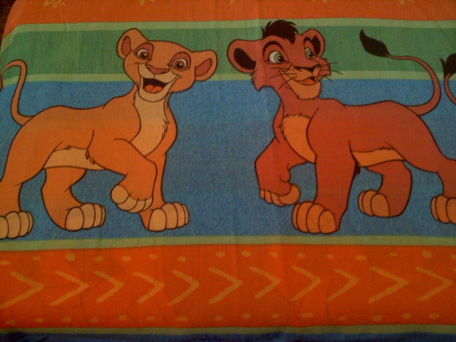 Vintage Twin Flat Sheet with Lion King