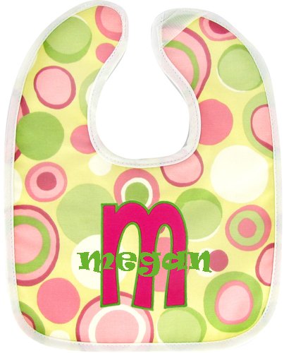 Personalized Matching Baby Bib/Burp Set (LETTER APPLIQUE)