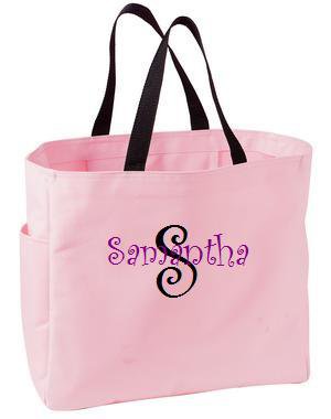 Personalized Tote Monogrammed / Embroidered Bridesmaid Gift Weeding Cheer Dance Teacher Baby Bag