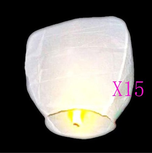 15 X FIRE SKY CHINESE LANTERNS BIRTHDAY WEDDING PARTY CHRISTMAS WHITE
