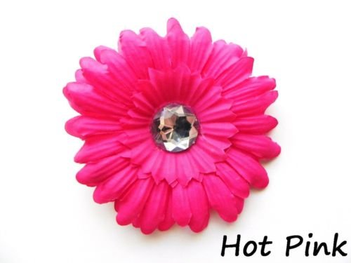 Hot Pink daisy hairclip