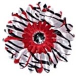 Red Zebra daisy hairclip