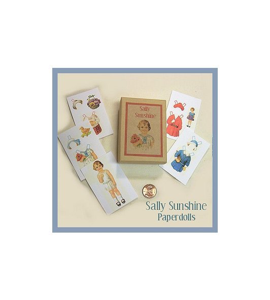 Vintage Style Mini Paper Dolls & Box.PD31