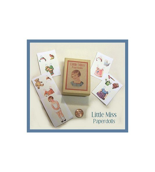 Vintage Style Mini Paper Dolls & Box.PD32