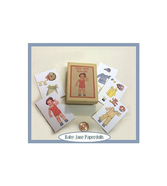 Vintage Style Mini Paper Dolls & Box.PD33