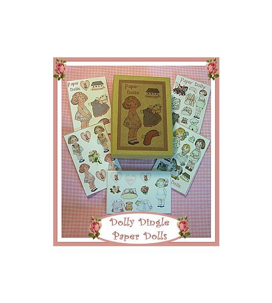 Vintage Style Mini Paper Dolls & Box.PD21