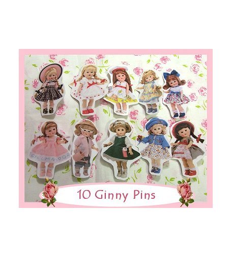 10 Mini "Ginny" Doll Pins P22