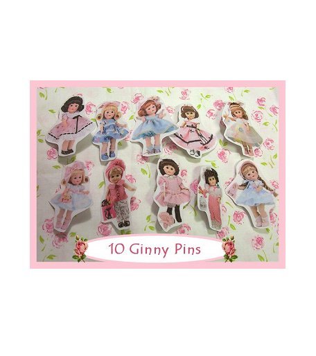 10 Mini "Ginny" Doll Pins P23