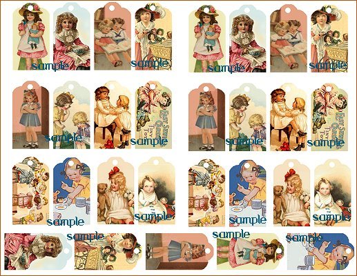 Doll Tag Sheet #20 Tags for your dolls 29 Mini Tags