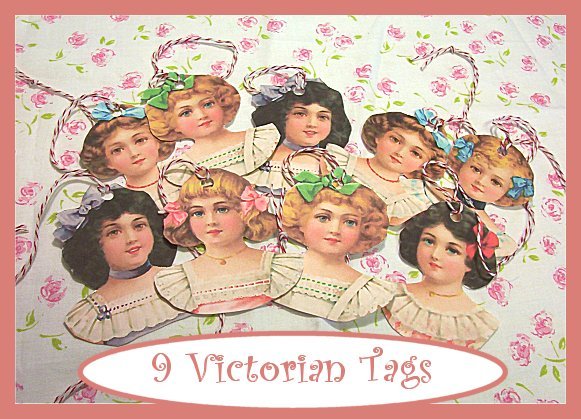 Victorian Doll Tag Set...Vintage Style Tags #4 FAVORS