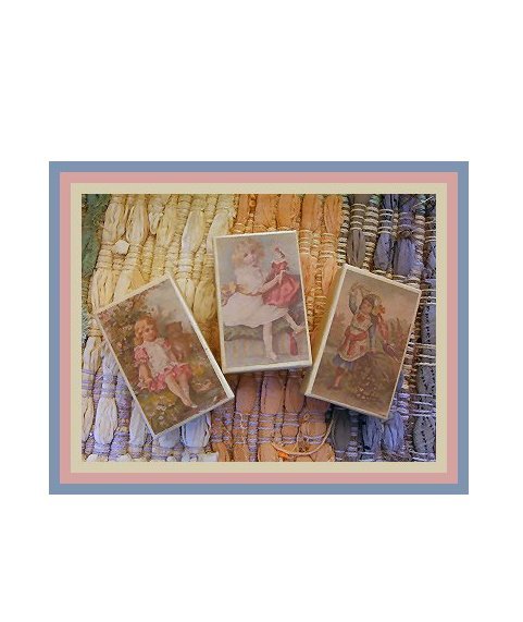 3 Wee Doll Boxes/Lids #V9 Antique Style Doll Boxes