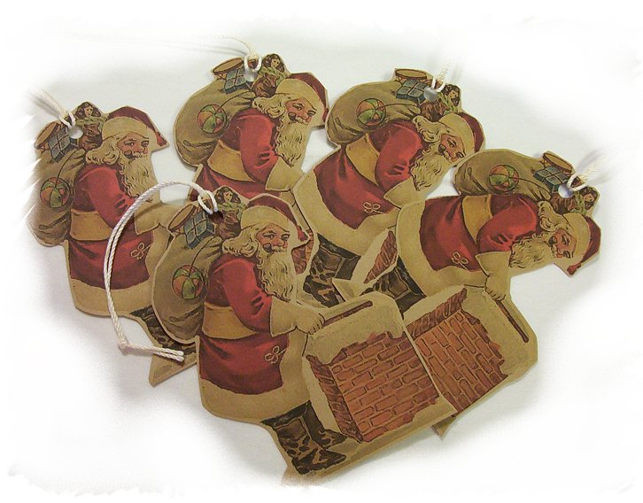 5 Vintage Inspired Santa Tags, Ornies, Decorations #6