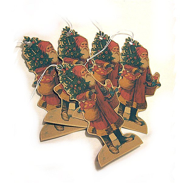5 Vintage Inspired Santa Tags, Ornies, Decorations #8