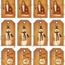 12 Vintage Primitive ChristmasTags #8