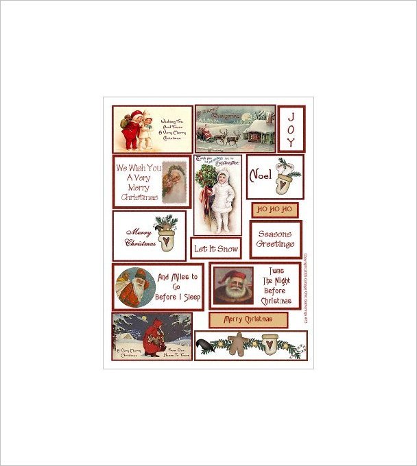 Vintage Christmas Sticker Sheet Uncut 8.5x11" #S73