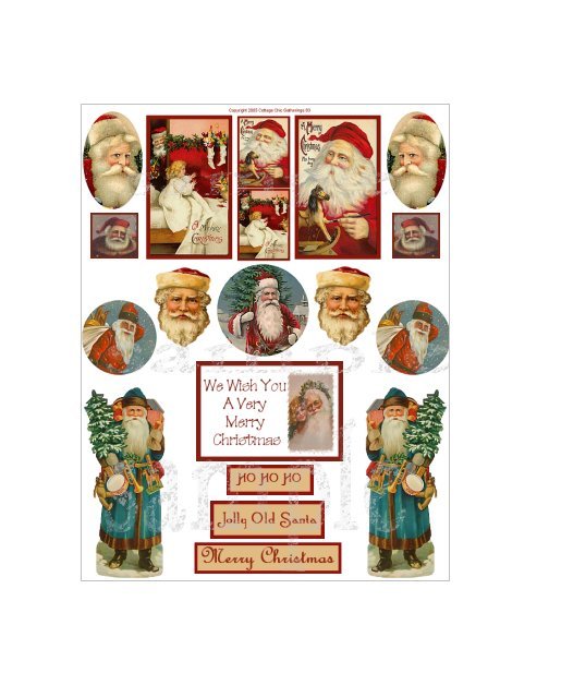 Vintage Christmas Sticker Sheet Uncut 8.5x11" #S201